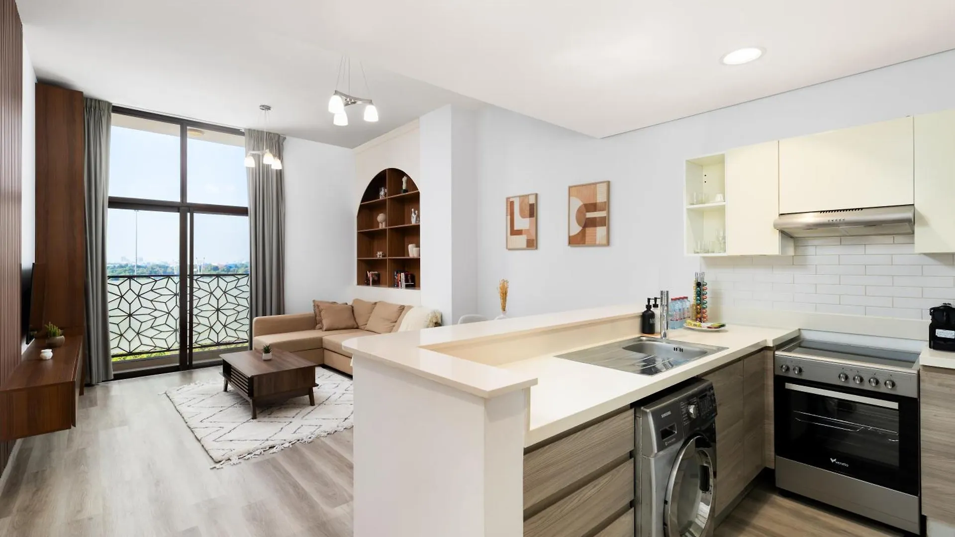 Waves - Elegant 1Br Near Metro & Dubai Creek Harbour Lägenhet